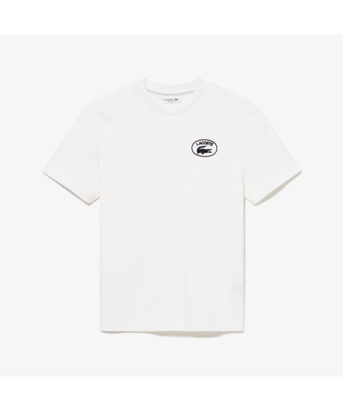 LACOSTE(ラコステ)/フロックプリント半袖Tシャツ/ホワイト