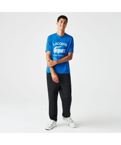 LACOSTE Mens(ラコステ　メンズ)/トーン・オン・トーングラフィックTシャツ/ブルー