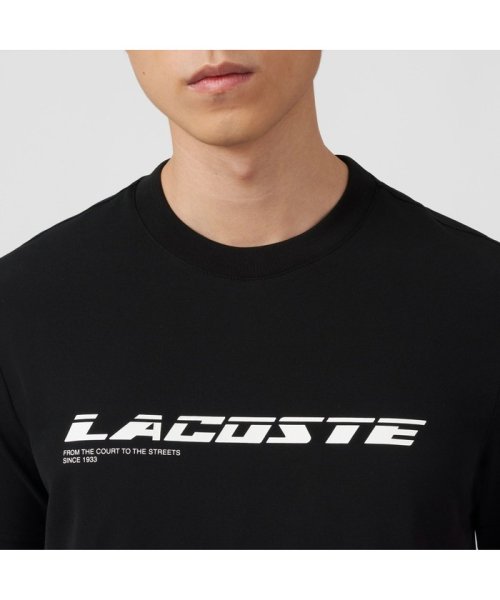 LACOSTE Mens(ラコステ　メンズ)/エコ鹿の子地グラフィックネームロゴTシャツ/ブラック