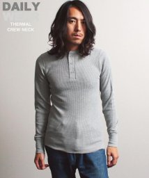 AVIREX(AVIREX)/《DAILY/デイリー》THERMAL L/S HENLEY NECK T－SHIRT/サーマル 長袖 ヘンリーネック Tシャツ /グレー