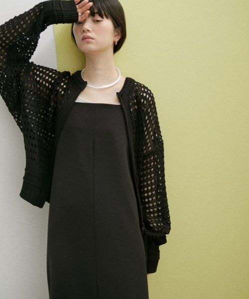 WEB限定】メッシュニットブルゾン(505173874) アダム エ ロペ(ADAM ET ROPE アダムエロペ メッシュプルオーバー 2022春夏