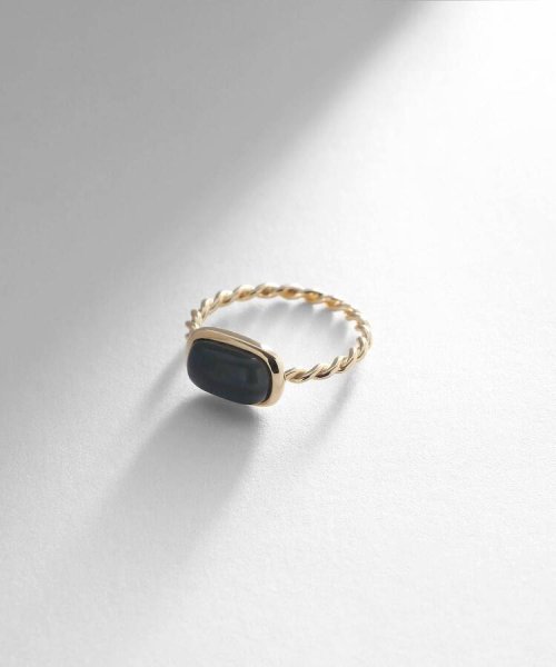 K10ブルータイガーアイ クッションカボション リング 