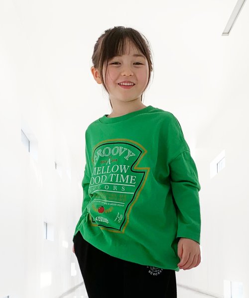 GROOVY COLORS(グルービーカラーズ)/天竺 GOOD TIME BALOON Tシャツ/グリーン