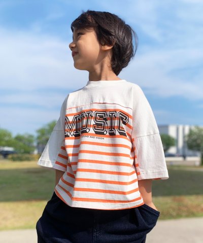 天竺ボーダー MUSIC FOOTBALL Tシャツ