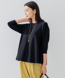 NIJYUSANKU（LARGE SIZE）(２３区（大きいサイズ）)/【洗える】テンセルストレッチ フレア ニット/ネイビー系