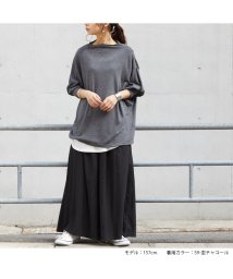 No one knows/日本製 ボートネック ロングスリーブ 大人 カジュアル 7分袖 カットソー ロンt 長t  tシャツ ドロップショルダー ボリューム袖 レディース 無地 プルオ/505111774