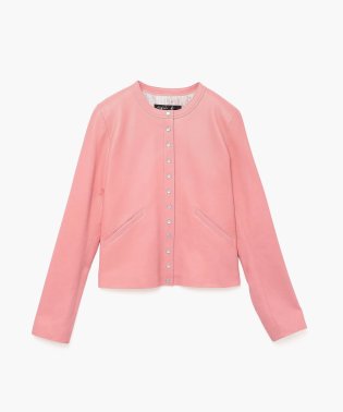 agnes b. FEMME/CU32 VESTE レザーカーディガンプレッション/505147618