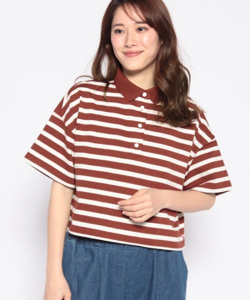 LEVI’S OUTLET(リーバイスアウトレット)/ASTRID POLO CINNAMON_ FIRED BRICK STRIPE/レッド