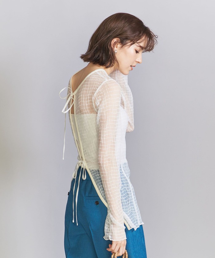 セール】＜provoke＞チュールブラウス －2WAY/ウォッシャブル