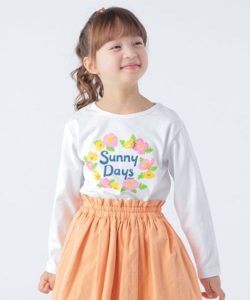 SHIPS KIDS(シップスキッズ)/SHIPS KIDS:100～130cm / サニーデイズ プリント 長袖 TEE/ホワイト