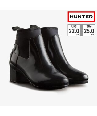 HUNTER/ハンター HUNTER レディース WFP1012NRG リファインド グロス ミッド ヒール ブーツ BLK/505176234