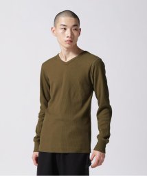 AVIREX(AVIREX)/《DAILY/デイリー》THERMAL L/S V－NECK T－SHIRT/サーマル 長袖 ブイネック Tシャツ /オリーブ