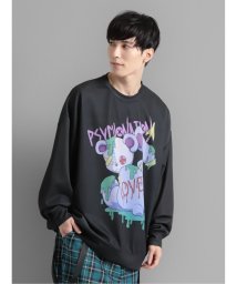 semanticdesign(セマンティックデザイン)/SD×PSYCHONATION×SONA LoveBear クルーネック BIGプルオーバー 長袖 メンズ Tシャツ カットソー カジュアル インナー ビジネス/ブラック