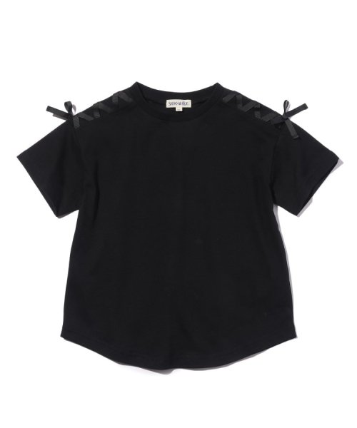 SHOO・LA・RUE(Kids) (シューラルーキッズ)/【110－140cm/吸水速乾】CVC肩レースアップTシャツ/ブラック（019）