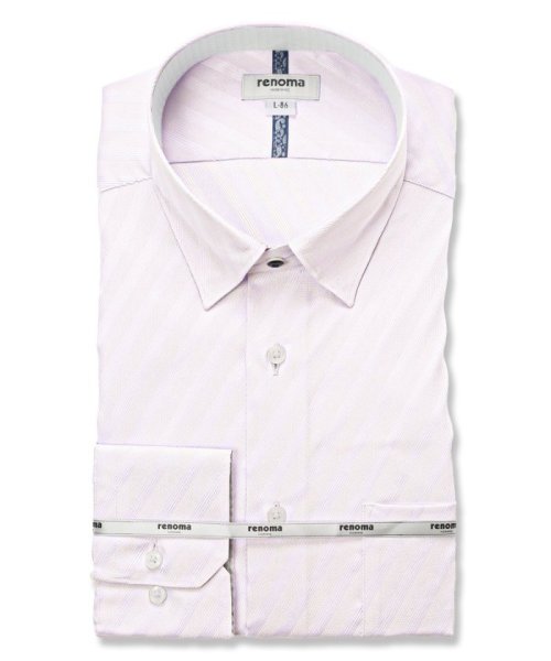 TAKA-Q(タカキュー)/形態安定 スタンダードフィット ショートスナップダウン 長袖 シャツ メンズ ワイシャツ ビジネス yシャツ 速乾 ノーアイロン 形態安定/パープル