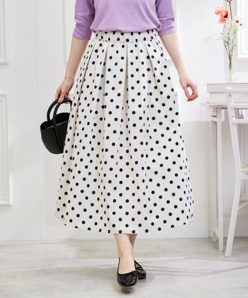 Couture Brooch(クチュールブローチ)/【WEB限定】ライトタフタドットスカート/オフホワイト（103）