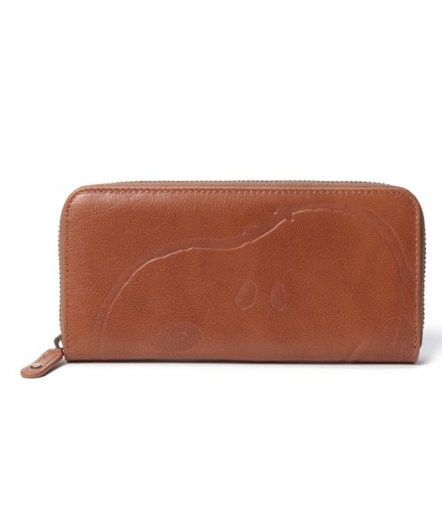 SNOOPY Leather Collection(スヌーピー)/スヌーピー/SNOOPY/ピーナッツ/PEANUTS/ラウンド束入れ/CAMEL