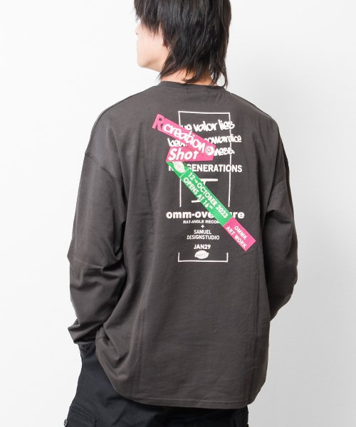 RAT EFFECT(ラット エフェクト)/RATOVERTUREロングTシャツ/チャコールグレー