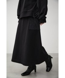 AZUL by moussy(アズールバイマウジー)/QUILTED DETAIL LONG SKIRT/BLK