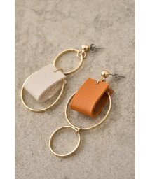 AZUL by moussy(アズールバイマウジー)/BICOLOR FAUX LEATHER EARRINGS/ORG