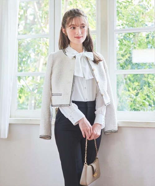 ブレードノーカラーツイードジャケット(505179823) | スウィングル  