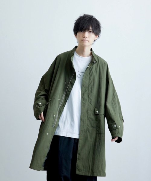 JUNRed(ジュンレッド)/こめ×JUNRed オーバーナイロンモッズコート/カーキ（36）