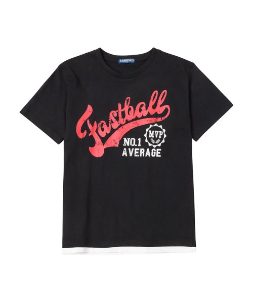 MAC HOUSE(kid's)(マックハウス（キッズ）)/T－GRAPHICS ティーグラフィックス ベースボールロゴ半袖Tシャツ MAB23104/ブラック