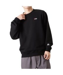 MAC HOUSE(men)(マックハウス（メンズ）)/FILA フィラ 裏毛ワンポイント刺繍トレーナー FH7445－EC2/ブラック