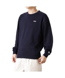 MAC HOUSE(men)(マックハウス（メンズ）)/FILA フィラ 裏毛ワンポイント刺繍トレーナー FH7445－EC2/ネイビー