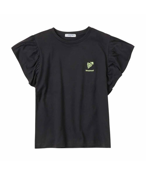 MAC HOUSE(kid's)(マックハウス（キッズ）)/T－GRAPHICS ティーグラフィックス フルーツ袖フリル半袖Tシャツ MAG23124/ブラック