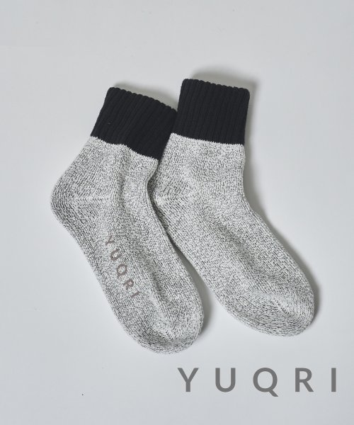 YUQRI(YUQRI)/【YUQRI / ユクリ】comfy pile double rib 2 panel　23SS 「 抗菌防臭・消臭・制菌」ソックス 靴下 父の日  プレゼ/グリーン