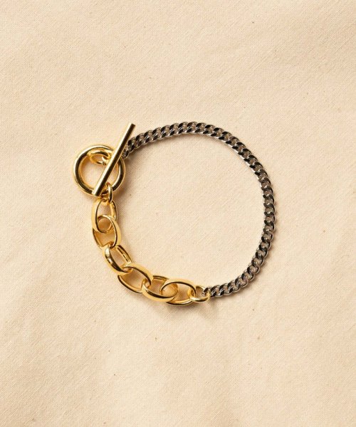 JUNRed(ジュンレッド)/ital. from JUNRed / gold combine bracelet O/シルバー（93）