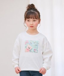 anyFAM（KIDS）(エニファム（キッズ）)/フォトプリント 長袖 Ｔシャツ/エクリュ×クマミント