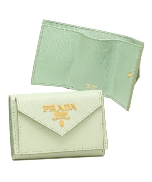 プラダ 三つ折り財布 サフィアーノメタルオロ ミニ財布 グリーン レディース PRADA 1MH021 ZLP F0RAY PRADA プラダ 三つ折り財布 サフィアーノメタルオロ ミニ財布 グリーン レディース 1MH021 ZLP SAFFIANO