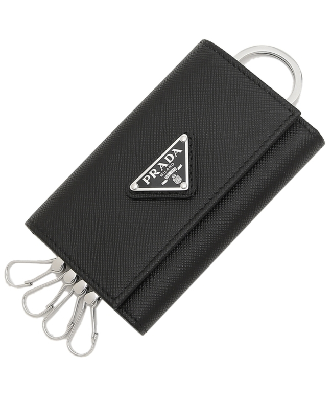 プラダ キーケース サフィアーノ トライアングルロゴ ブラック レディース PRADA 1PG004 QHH F0632 プラダ キーケース サフィアーノ トライアングルロゴ ブラック レディース PRADA 1PG004 QHH F0632