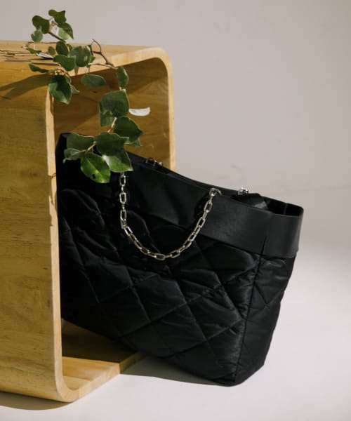 RODE SKO(ロデスコ)/hun RODE SKO　Quilting tote キルティングチェーン2wayトートバッグ/BLACK