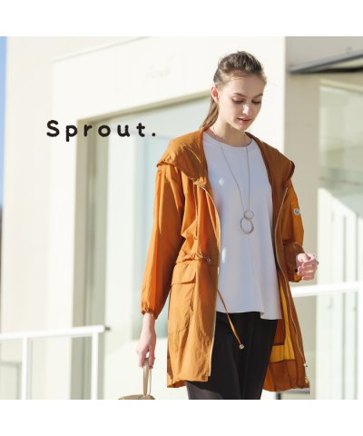 【Sprout.】イタリア製素材　シアーナイロンフーテッドコート