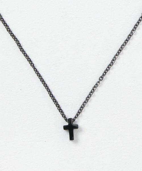 MAISON mou(メゾンムー)/【YArKA/ヤーカ】stainless mini cross top necklace[ct]/ステンレスミニクロスネックレス/ブラック