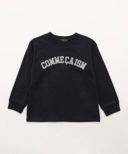 COMME CA ISM KIDS(コムサイズム（キッズ）)/ロゴプリント　長袖Tシャツ/ネイビー