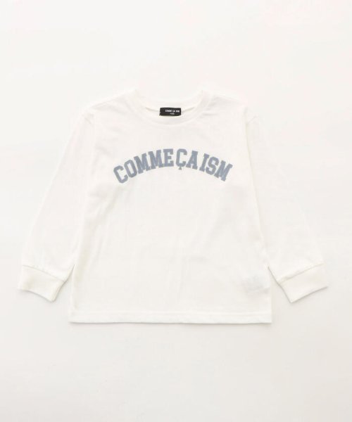 COMME CA ISM KIDS(コムサイズム（キッズ）)/ロゴプリント　長袖Tシャツ/ホワイト