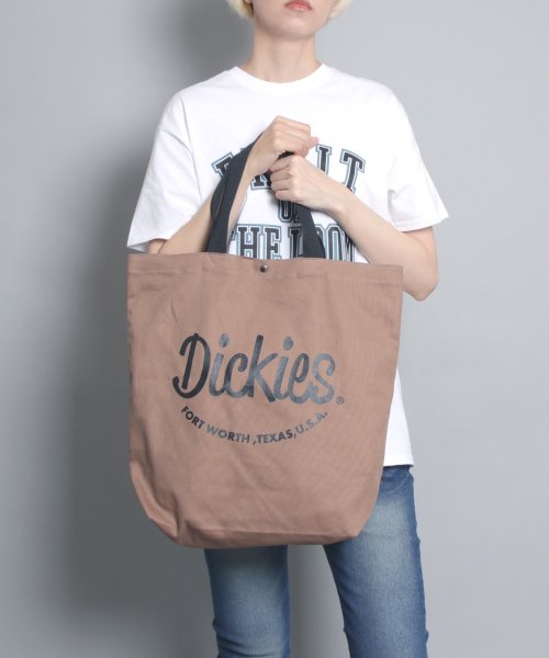 MAISON mou(メゾンムー)/【DICKIES/ディッキーズ】POP ARCH LOGO CANVAS TOTE BAG /アーチロゴキャンバストート/ブラウン