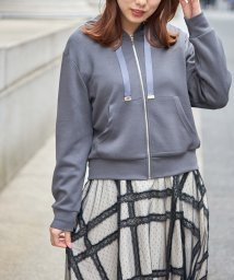 tocco closet(トッコクローゼット)/スフレタッチジップパーカー/CHARCOAL