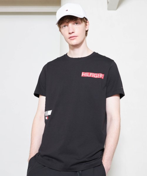 TOMMY HILFIGER(トミーヒルフィガー)/【WEB限定】ラベルロゴTシャツ/ブラック