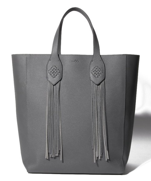 The MICHIE(The MICHIE)/Fringe Tote in Leather/GRAY
