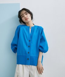 ADAM ET ROPE'(アダム　エ　ロペ)/【WEB限定】キーネックシアーカーディガン/ブルー（44）