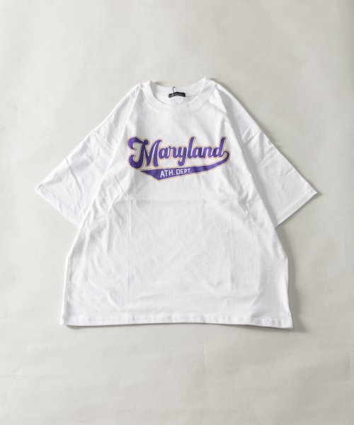 Nylaus(ナイラス)/ビッグシルエット アソートロゴプリント ショートスリーブTシャツ 半袖Tシャツ/ホワイト系1