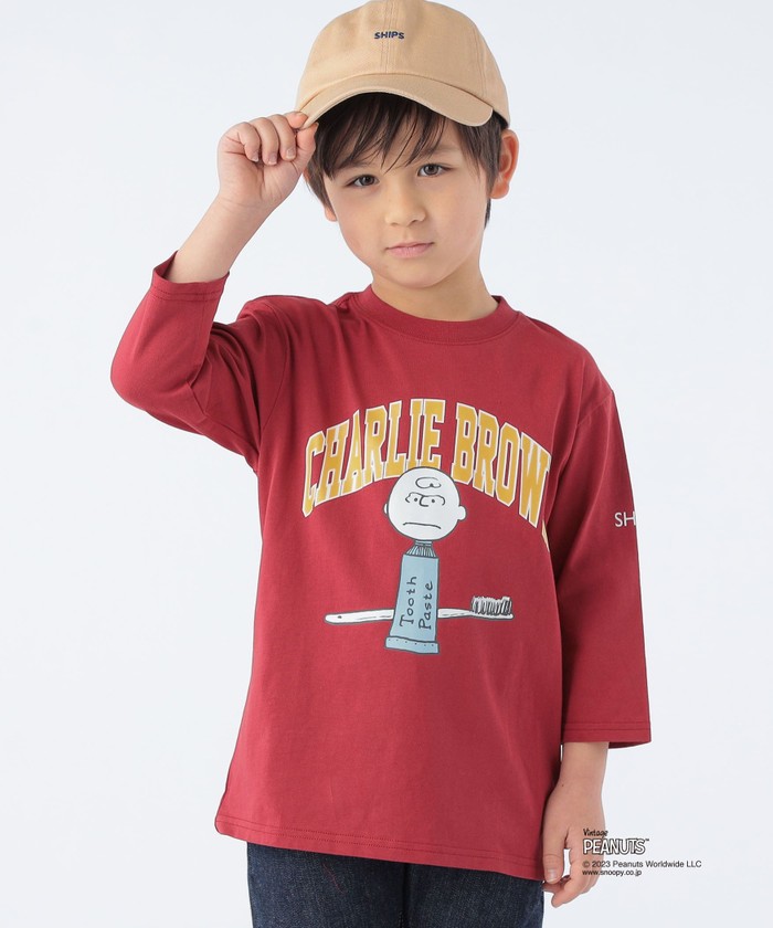 SHIPS KIDS:100~130cm / スヌーピー 7分袖 プリント TEE(505188654