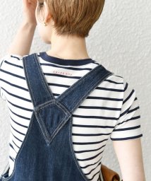 SHIPS any WOMEN/【SHIPS any別注】PETIT BATEAU:〈洗濯機可能〉ロゴ プリント ボーダー 半袖 Tシャツ 23SS/505188664