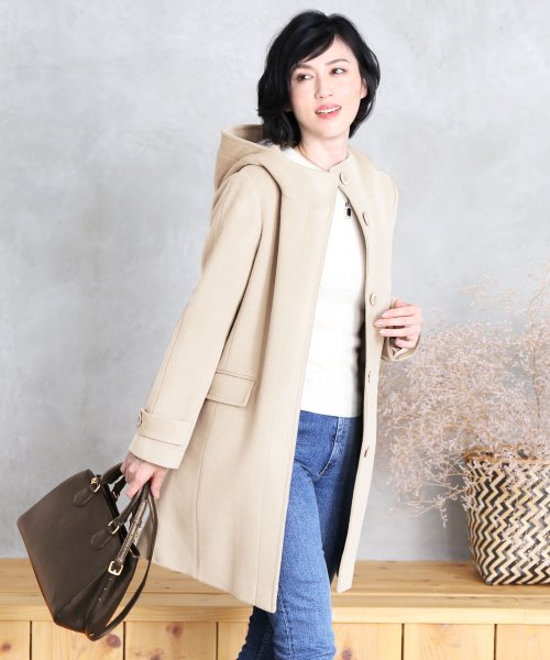 [Filomo]カシミヤ混ウールフード付きコート 