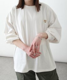 ZIP FIVE(ジップファイブ)/動物刺繍長袖ロンTシャツ/ホワイト系1